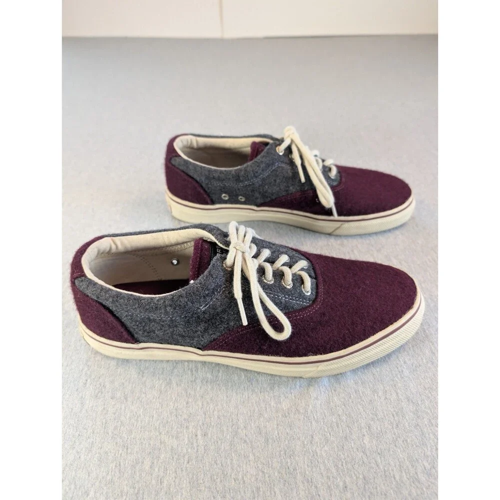 Sperry Top-Sider Men's Wool Lace-Up Casual Sneakers Purple/Gray Size 11M Good